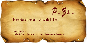 Probstner Zsaklin névjegykártya